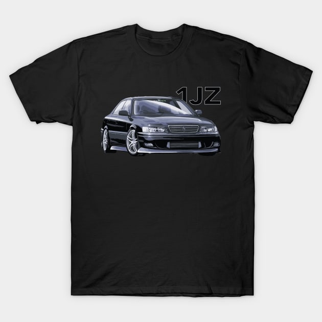 jZX100 TRD vip black CHASER MARK II tOYOTA Drift 1jz street car VERTEX KIT T-Shirt by cowtown_cowboy